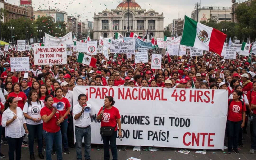 Blindan Palacio Nacional ante protestas de la CNTE y jóvenes de la “Generación Z”